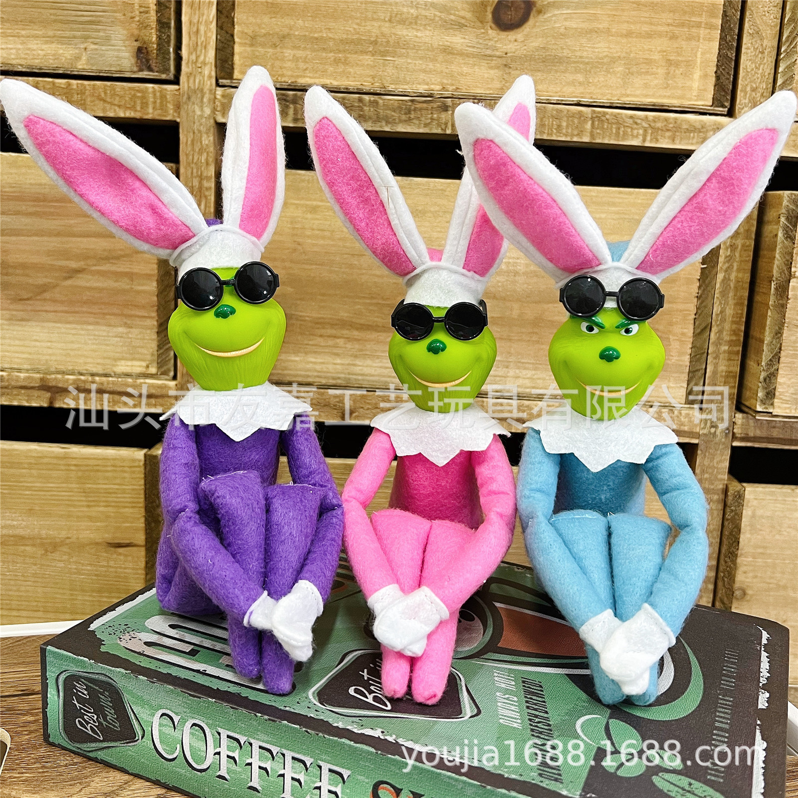 Foreign trade new spot Easter rabbit green hair strange ornaments with rope