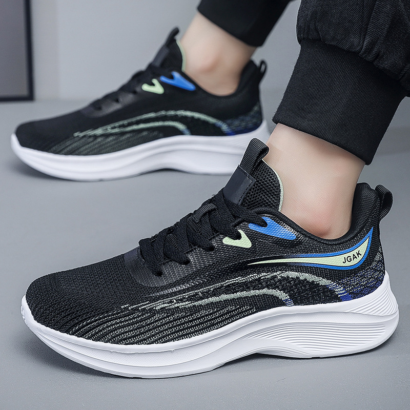plus size Flying Woven Men's Shoes Shock Absorption Casual sneaker Summer Mesh Shoes Men's Light Running Shoes Cross-border Foreign Trade Hot Sale
