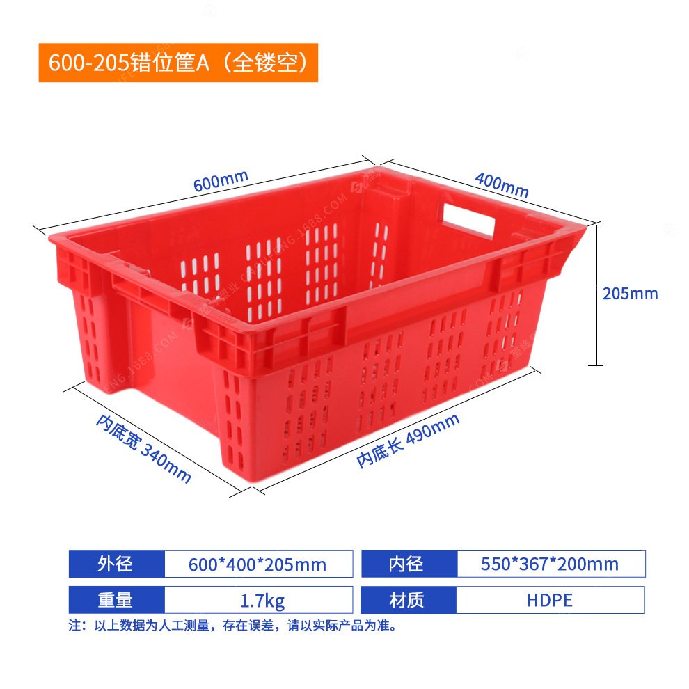 Picture of Plastic dislocation basket cold storage full semi-closed solid dislocation frame can be inverted nesting aquatic plastic basket group purchase to buy vegetables