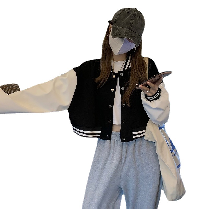 Picture of Short Coat Women's Autumn and Winter 2023 New Korean Style Women's Long Sleeve Age-reducing Jacket for Small Men Baseball Clothes