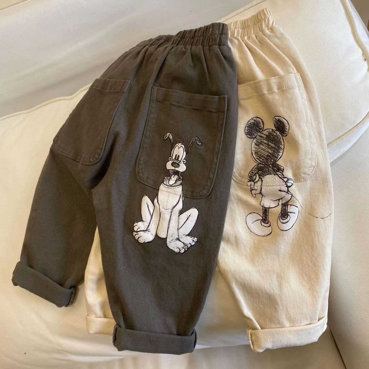 Children's Cotton Trousers Trendy Baby Pants Spring and Autumn Children's Cotton Thin Children's Wear Boys Casual Pants Boys Korean Style