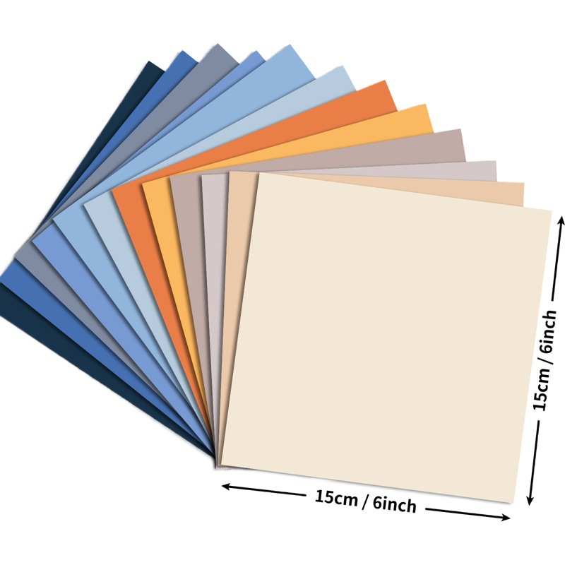 12 sheets/pack Blue Orange macaron Morandi Amazon new journal material Paper 6 inch handmade origami background paper