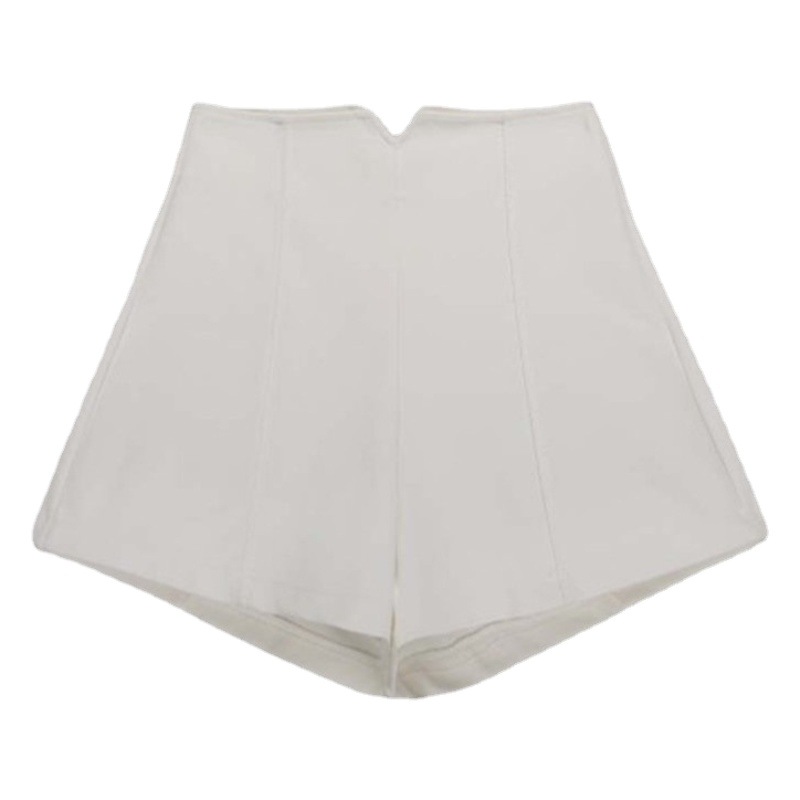 White Shorts Women's 2023 Summer New Arrival plus size chubby girl Wide Pants High Waist Outer Wear Slimming A- line Casual Hot Pants