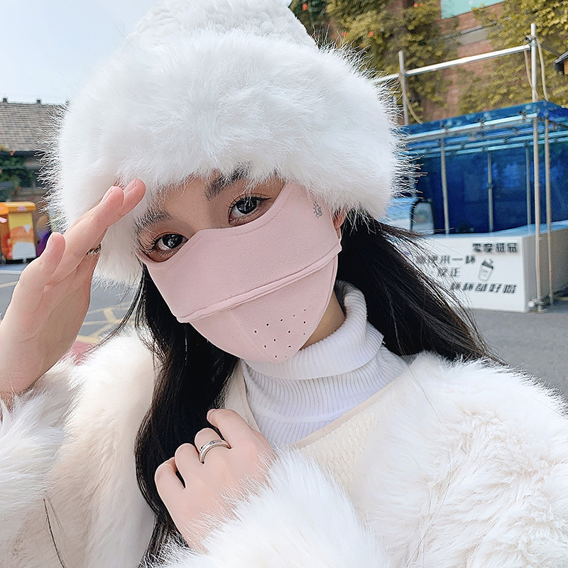 Picture of 2025 Autumn and Winter Warm Mask for Women 5D Three-Dimensional Eye Protection Fleece-Lined Soft Fishbone High-Value Cold-Proof Cycling Mask