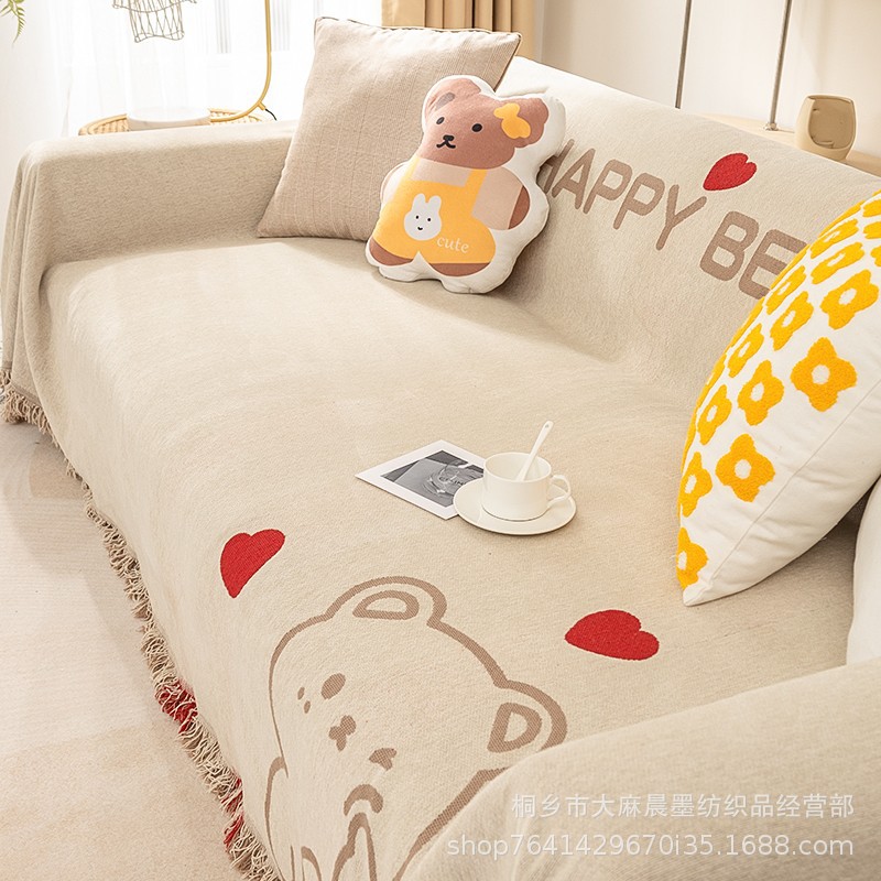 Picture of ins style chenille lazy sofa cover cloth Four Seasons universal sofa towel all-inclusive multifunctional cover sofa cushion