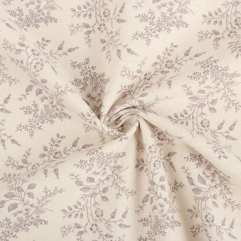 Picture of in stock orchid flower water paste printing cotton vintage floral cloth autumn and winter casual wear fashion dress fabric