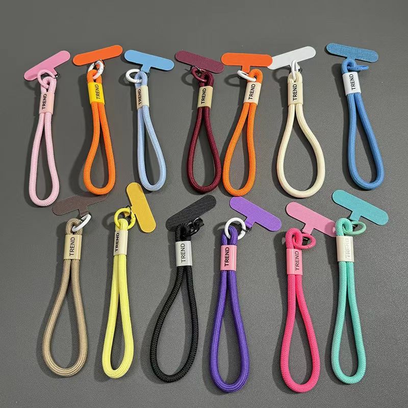 Minimalist style INS short phone lanyard phone strap, phone chain with clip reinforcement, solid color lanyard, CCD camera short cord for women