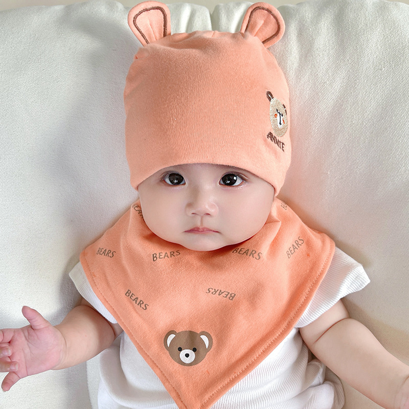 Picture of Katu Bear Infant Hat Spring & Fall 3-6-12 Months Male and Female Baby Pullover Hat Cotton 100-Day Sleeping Hat
