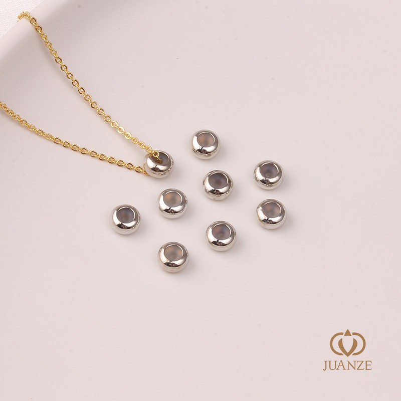 Picture of Bag gold color belt hanging without hanging silicone plug positioning adjustment round bead spacer handmade DIY hand necklace material accessories