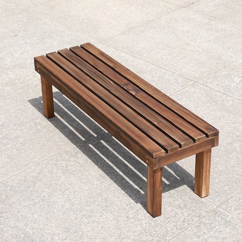 Bench flower stand anti-corrosion wood waterproof wood single layer succulent one-layer floor outdoor balcony storage flower stand outdoor