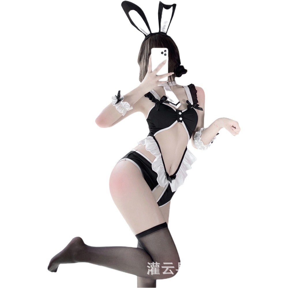 Lin Linting's New Sexy Lingerie Women's Sexy Bunny Uniform Suit with Wood-ear Opening and One-piece Temptation 2484