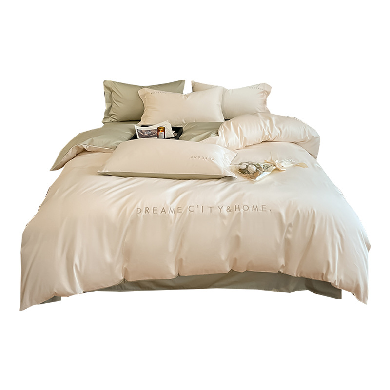 Picture of Light luxury 120 long-staple cotton quilt cover single piece pure cotton quilt cover solid color double-piece quilt cover Nantong bedding