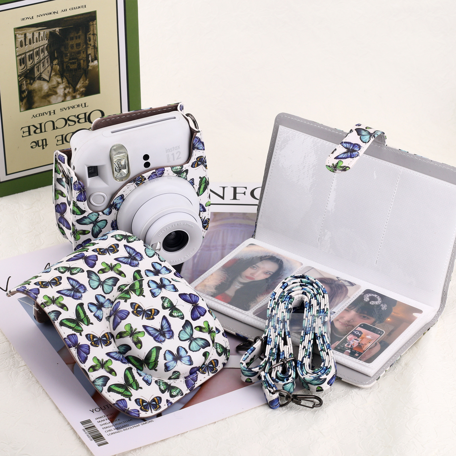 Picture of Fuji clapper mini8/9/11/12 3 inch photo album camera bag suit cartoon cute canvas messenger bag