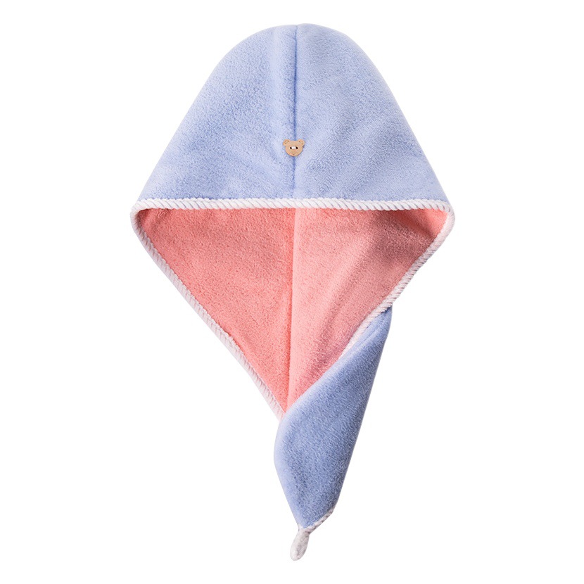 Two-color Double-layer Dry Hair Cap Coral Fleece Soft Water Absorbent No Hair Drop 2024 New Large Double-sided Wipe Headscarf