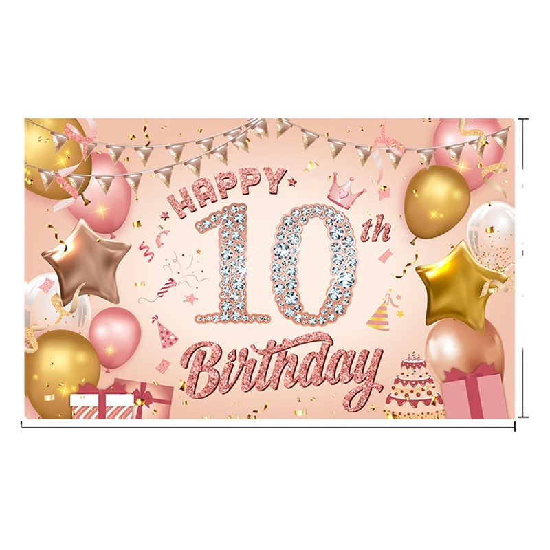 2022 new birthday banner hanging decoration birthday background banner birthday party decoration factory wholesale