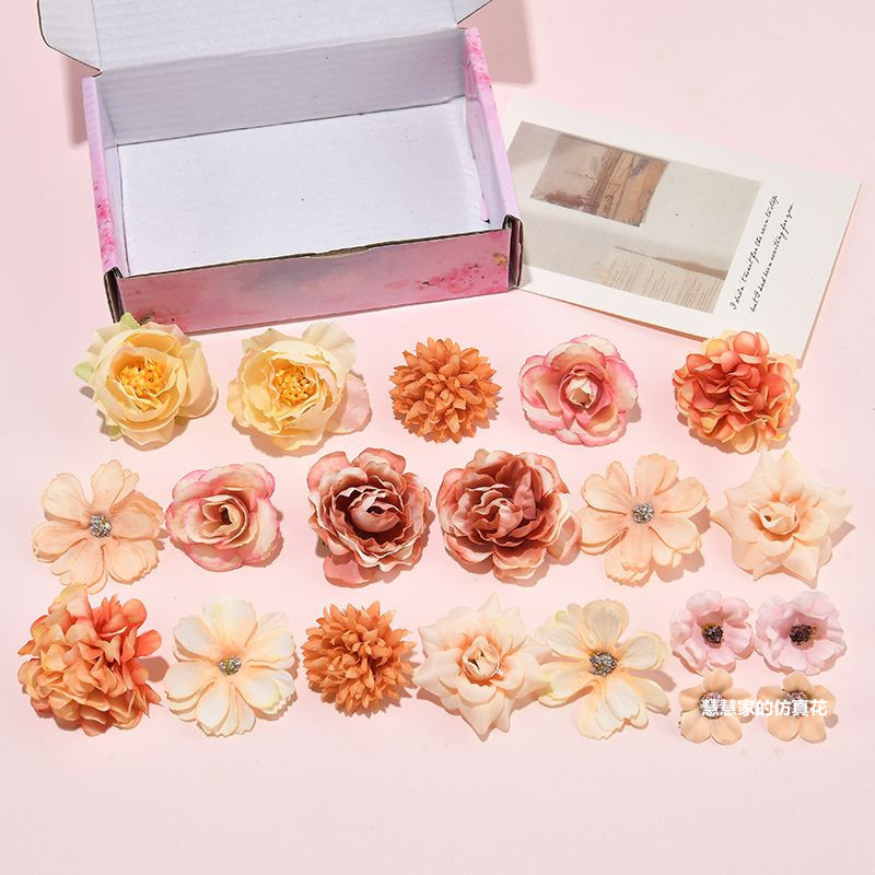Picture of Simulation flower rose chrysanthemum lucky flower peony flower antique shooting Chinese clothing hair accessories diy pain bag material