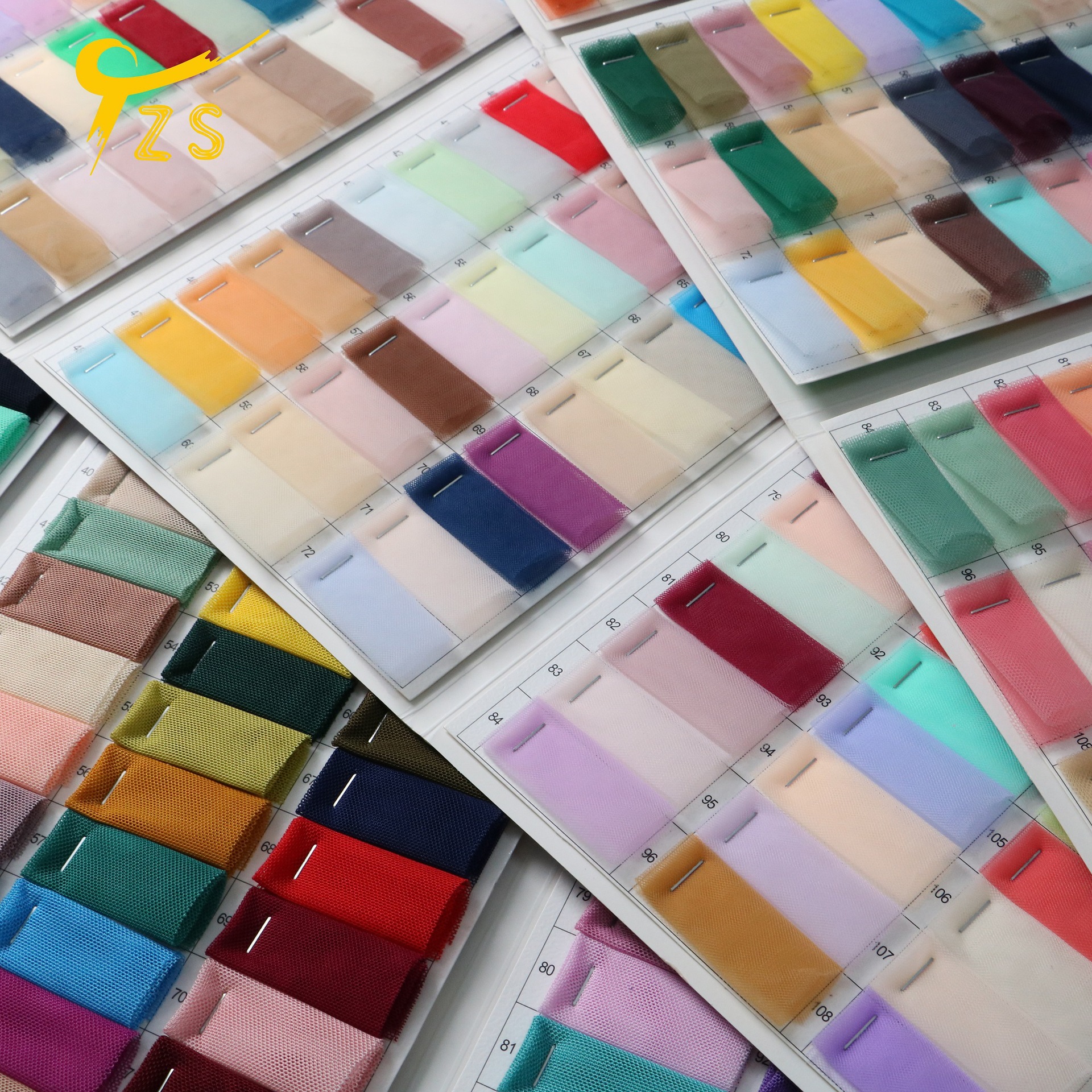 Fujian Changle Mesh in stock Color Card Factory Jacquard Mesh Gauze Base Cloth Children's Wear Tutu Skirt diy Accessories
