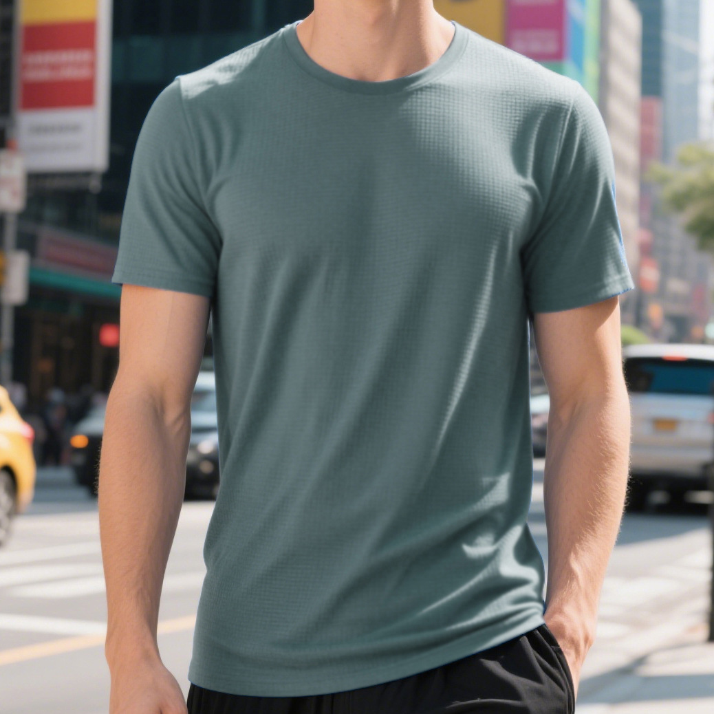Picture of New Casual suit Men's Summer Thin Breathable Quick-drying Short-sleeved Shorts Green plus size Loose Sports Two-piece Set