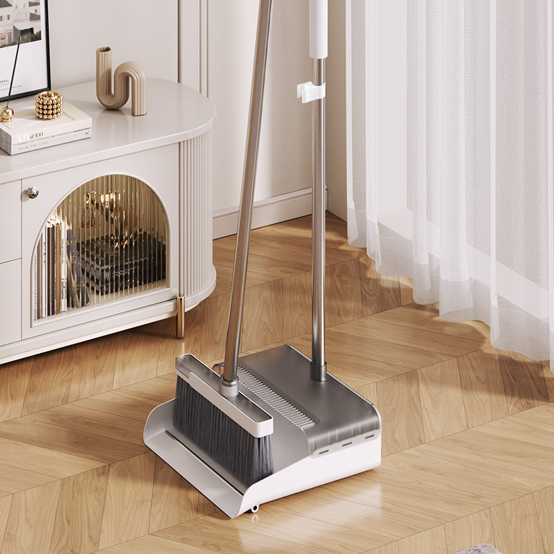 Modern Minimalist Style White Household Broom and Dustpan Set with Soft Bristles That Do Not Stick to Hair Sweeping Artifact Broom Set