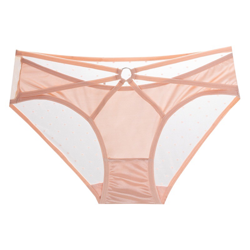 Sexy Ladies Underwear French Cross Lace Lace Retro Mid-Waist Hip Breathable Ladies Briefs