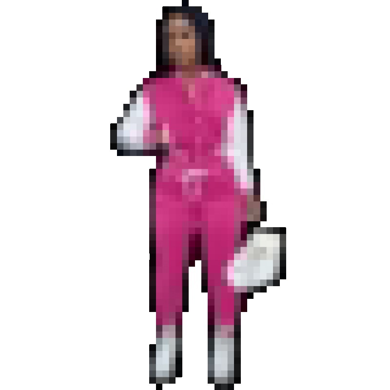Picture of European and American Amazon Explosions Women's Stitching Jacket Single-breasted Baseball suit Women's Clothing Sports Two-piece Set