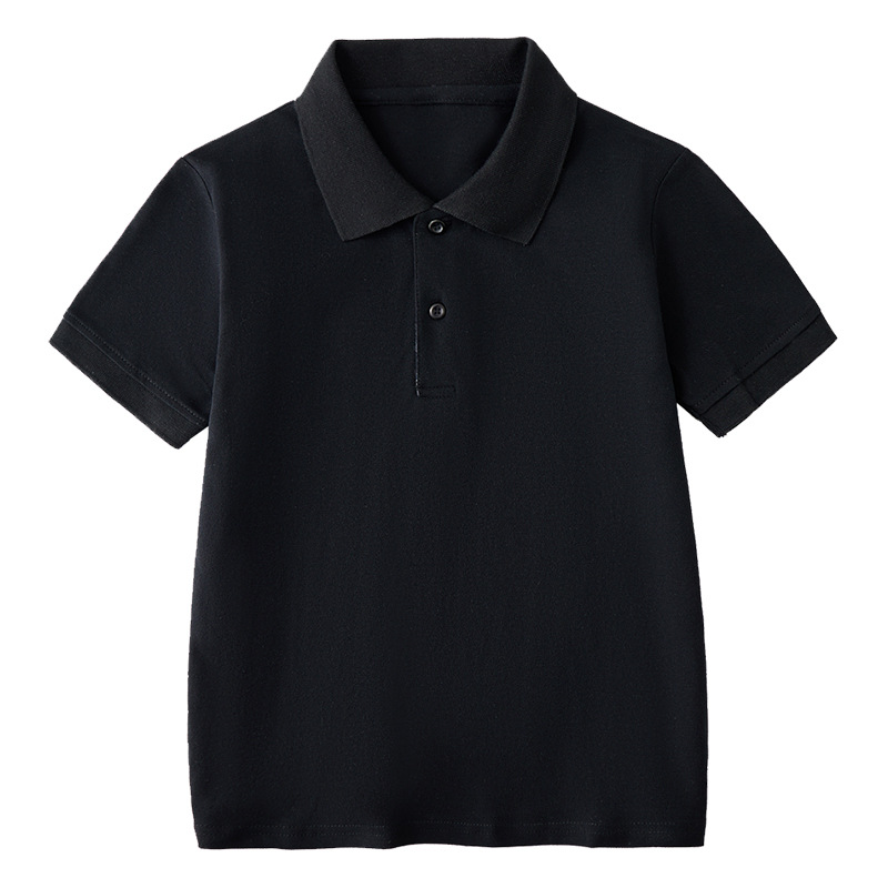 Picture of Summer Boys' Short-sleeved Polo Shirt School Uniform for Primary and Secondary School Students Children's White Lar T-shirt Girls' Graduation Class Dress