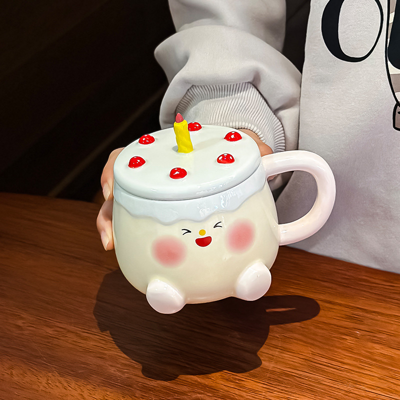 Picture of Birthday Gift Ceramic Cup High Color Value Cake Water Cup for Girlfriend Creative Gift Home Cute Mug