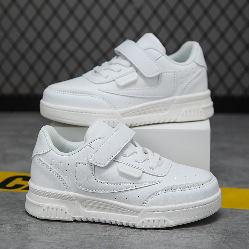 Sports Board Boys' student shoes small soft children's shoes upper 2024 bottom boys' low Children's Board Four Seasons sneaker White