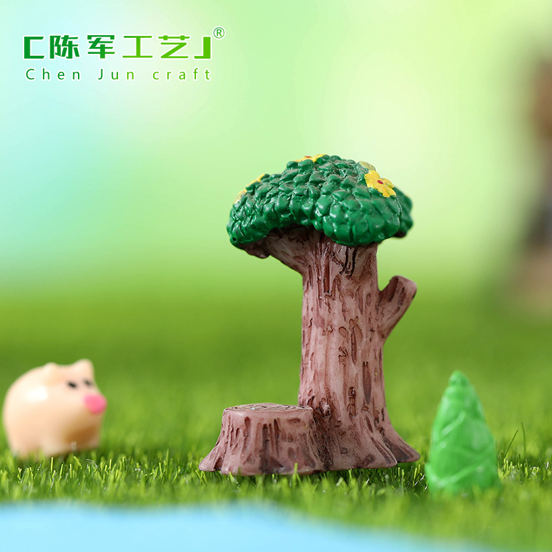 Picture of Moss micro landscape decoration ZAKKA grocery Simulation Guide Board station board four tree pile guide board