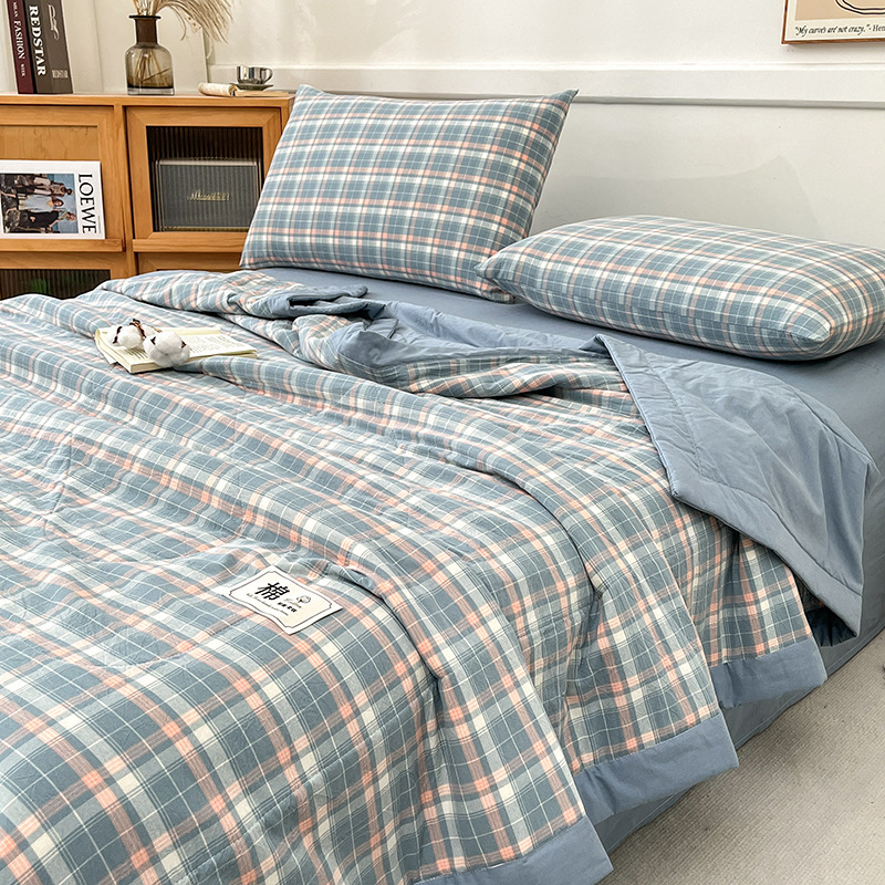 Muji Style All-Cotton Summer Quilt, Air-Conditioning Quilt, Pure Cotton Cotton Quilt, Student Quilt, Summer Cooling Quilt, Machine Washable