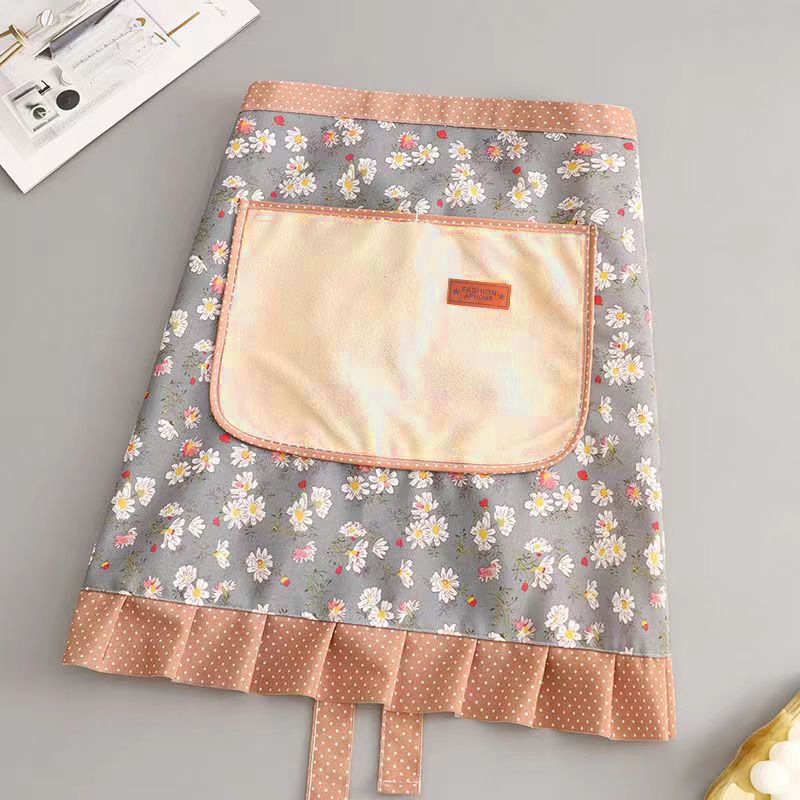 Picture of Canvas Cotton Apron Kitchen Household Wipe Hand Strap Pure Cotton Women's 2023 New Style Western Style Internet Celebrous Princess Cooking