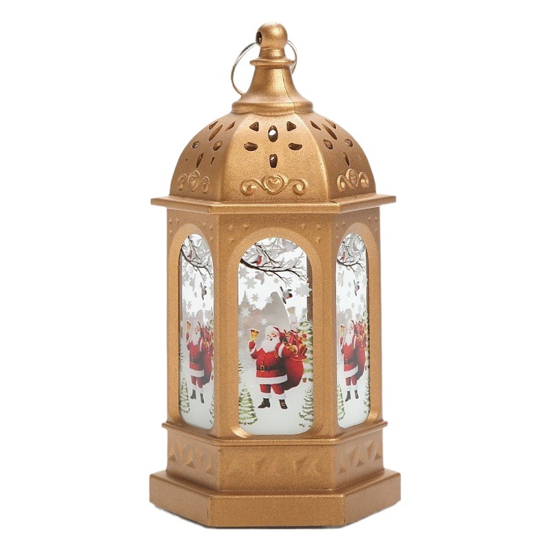 Cross-border new Christmas wind lamp candle lamp night light elderly snowman decoration desktop decoration Christmas decorations