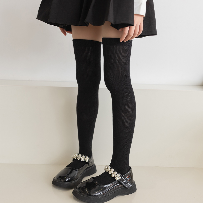 Picture of Girls' Long Stockings Summer Thin Children's Mid-tube Over-the-knee Football Socks Korean Style College Style Student Girls' Long-leg Socks
