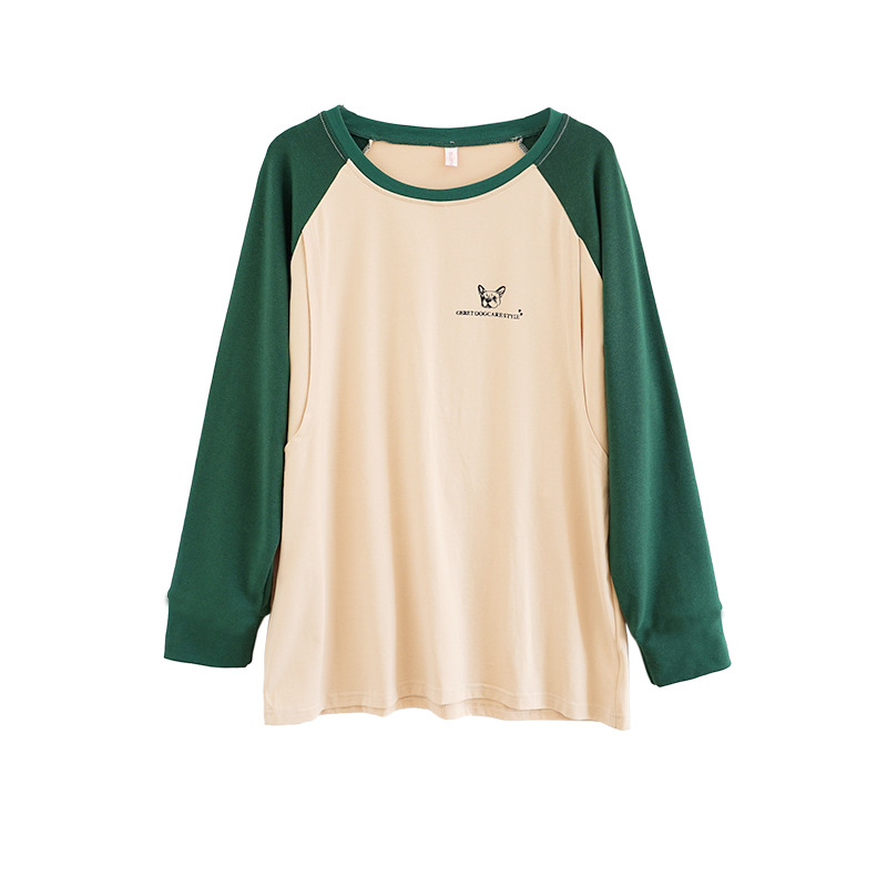 Picture of Breastfeeding Top T-Shirt Hot Mom Style Pure Cotton Outer Wear Spring and Autumn Pregnant Women's Long Sleeve Breastfeeding Moon Dress Women's Large Size