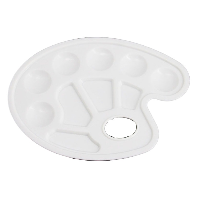 Foreign trade cross-border children's painting plastic palette hand-held painted oval palette multifunctional palette supplies