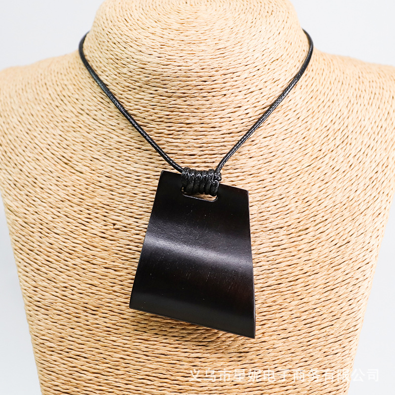 Picture of New ethnic style necklace female Ebony long pendant artistic personality sweater chain wooden brand necklace jewelry wholesale