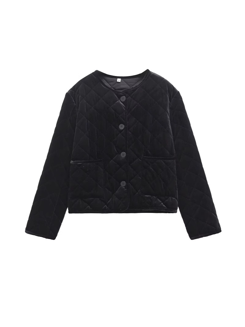 Cross-border AliExpress European and American style explosions 2024 new women's ZR in stock rhombus cotton-padded jacket coat