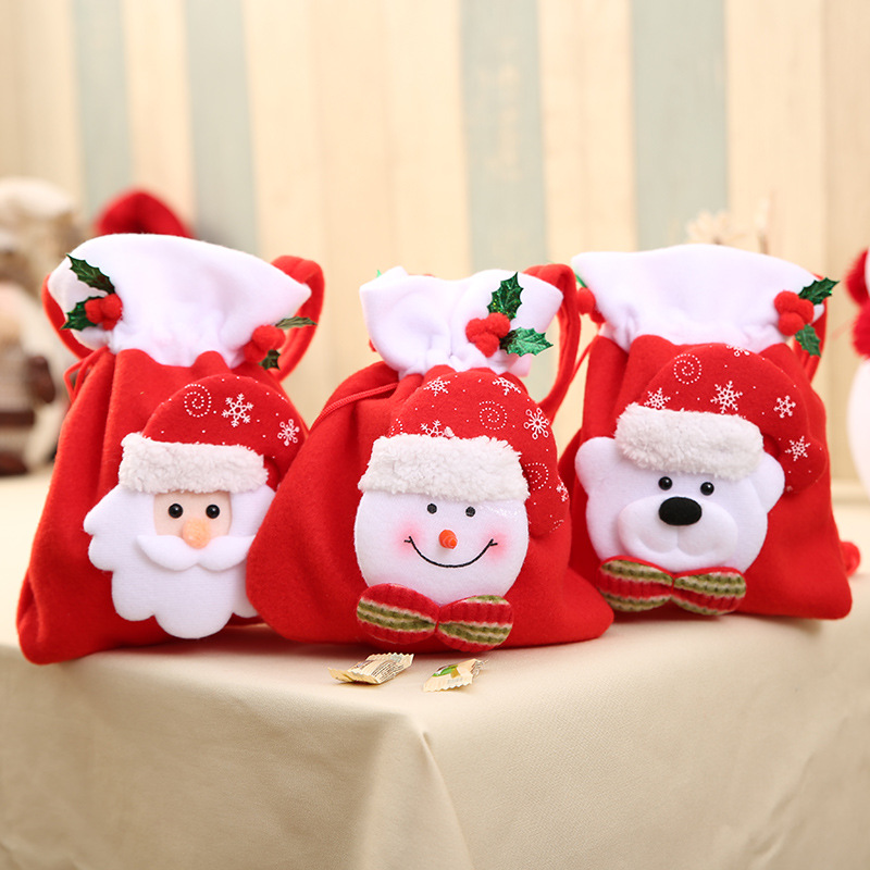 Christmas Decorations Christmas gift bag Christmas candy gift bag Santa Claus tote bag wholesale