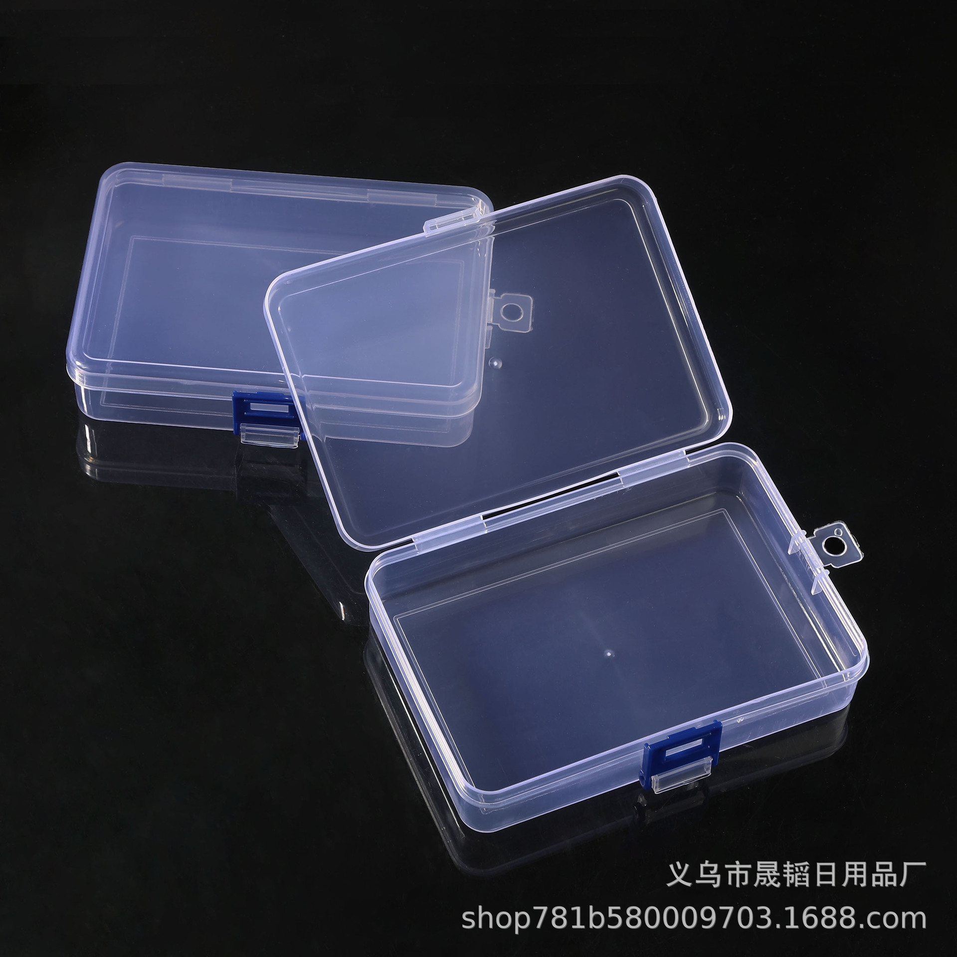 Transparent one-piece flip cover student stationery PP plastic storage empty box sample box hardware tools spare parts packaging box