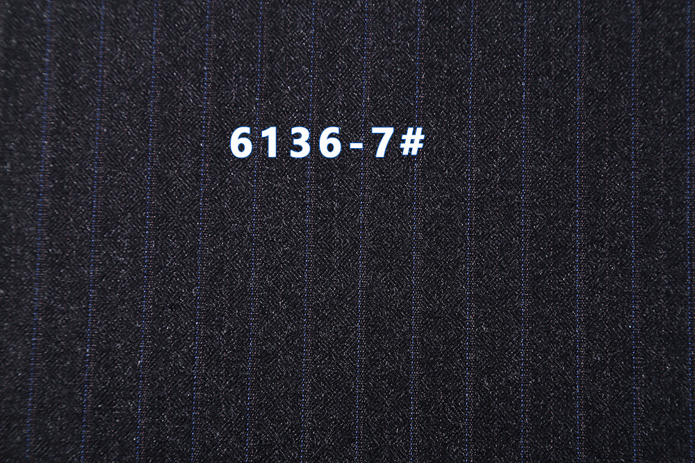 Picture of Premium Suit Fabric Tr Striped Uniform Fabric Tr Fabric High-Grade Gray Blended Pants Suit Fabric 6136