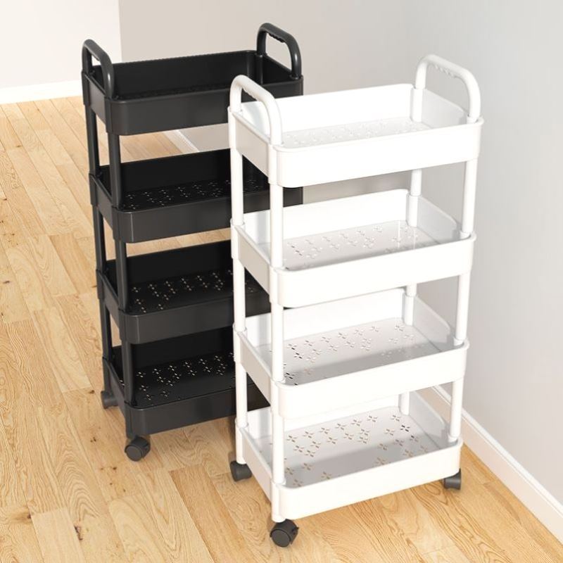 Movable Bookshelf Storage Rack Kidsren's Toy Storage Rack Reading Household Trolley with Wheels Floor-Standing Simple Bookcase