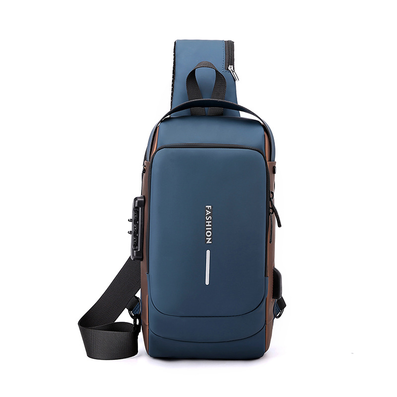 Picture of Chest Bag Men's 2024 Amazon New Multi-functional Anti-theft Combination Lock Shoulder Bag Men's Fashionable Crossbody Bag