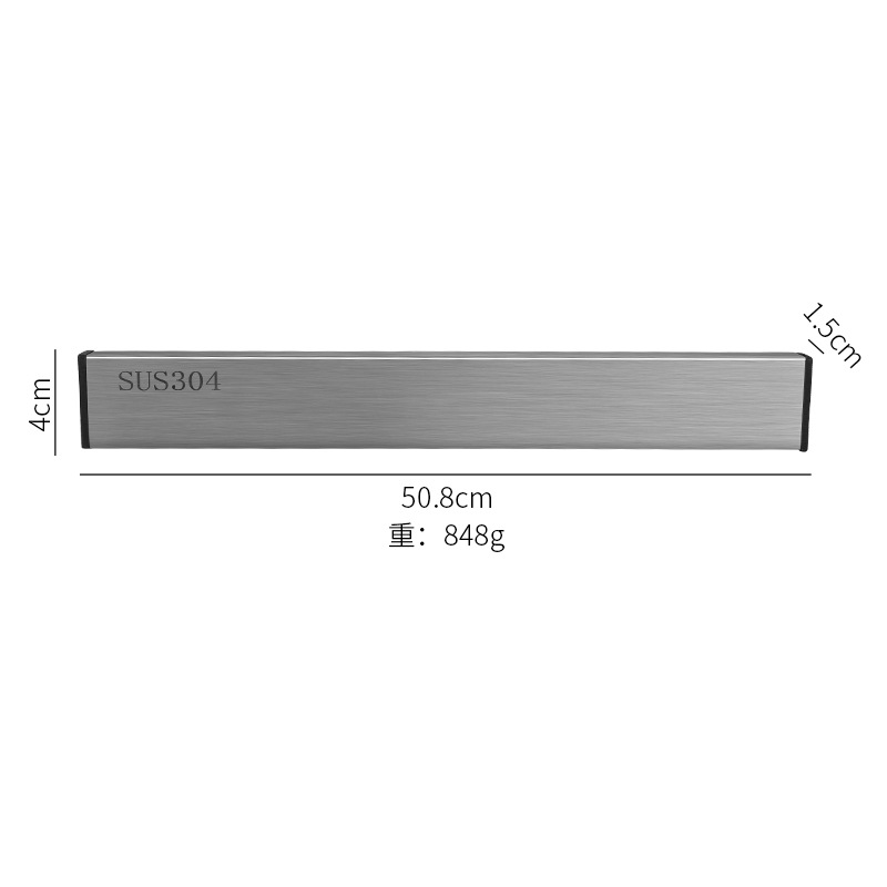 Picture of 304 stainless steel magnet tool holder kitchen wall-mounted non-perforated magnetic magnetic tool storage rack magnetic tool holder