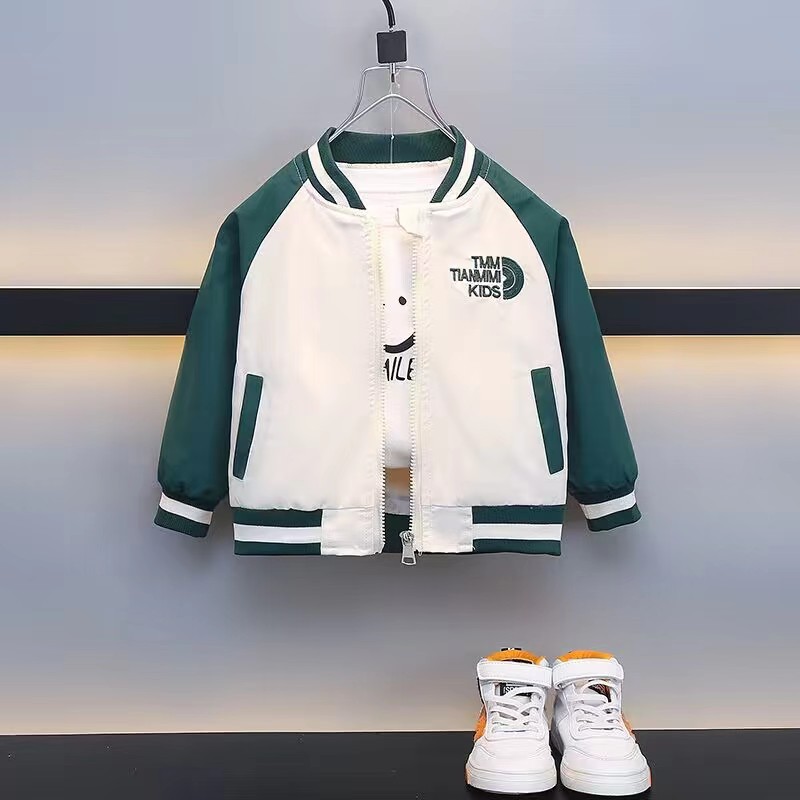 Picture of 2637 Children's Clothing Boys Tops Spring and Autumn 2025 New Korean Style Little Boy Tops Top Baby Baseball Uniform