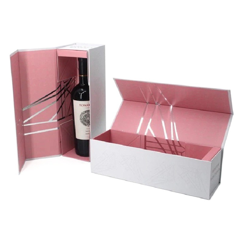 Red Wine Packaging Box, Custom Champagne Wine Flip-Top Gift Box, One-Piece Foldable Color Box, Custom Gift Box