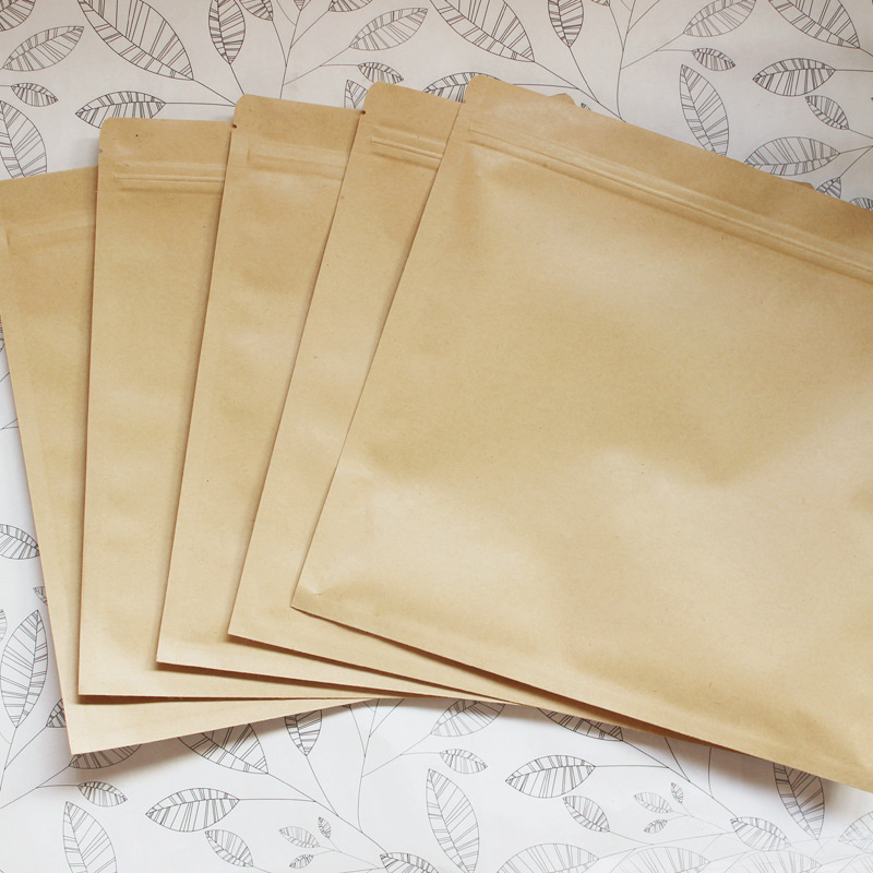 27*28cm Kraft paper self-sealing bag white tea cake bag Pu 'er tea packaging bag tea cake packaging paper spot wholesale