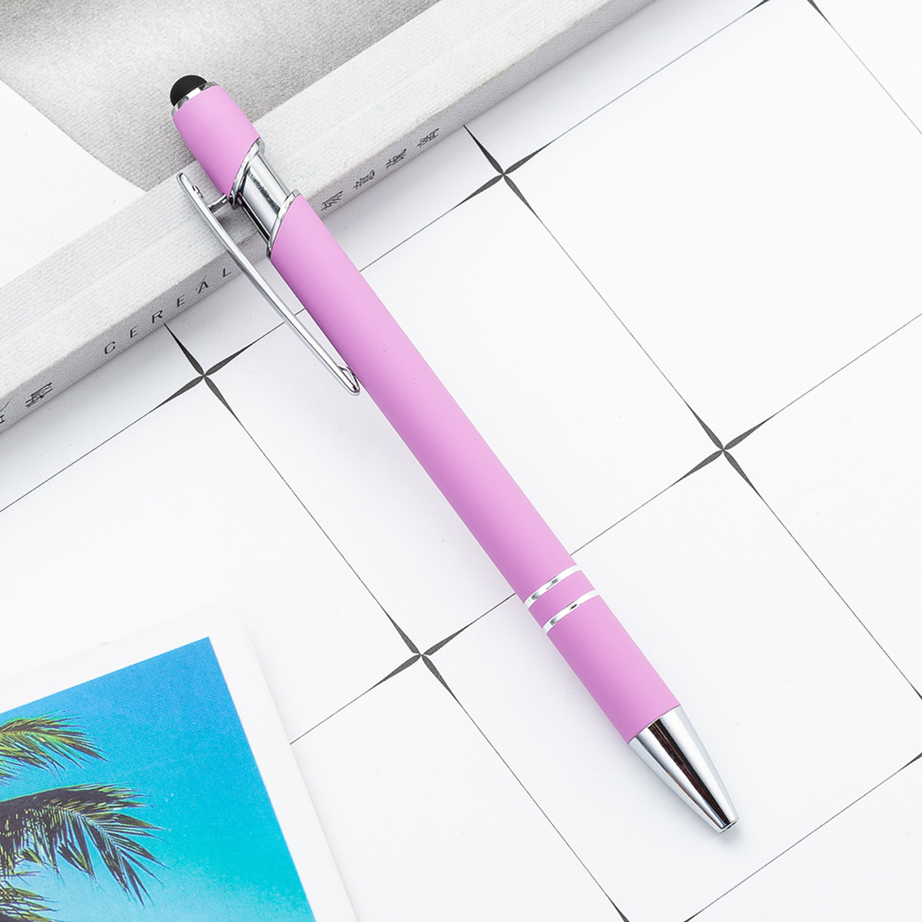 Picture of Spot wholesale touch screen capacitance Pen Press Metal Ballpoint Pen advertising pen printing logo creative beauty pen manufacturers