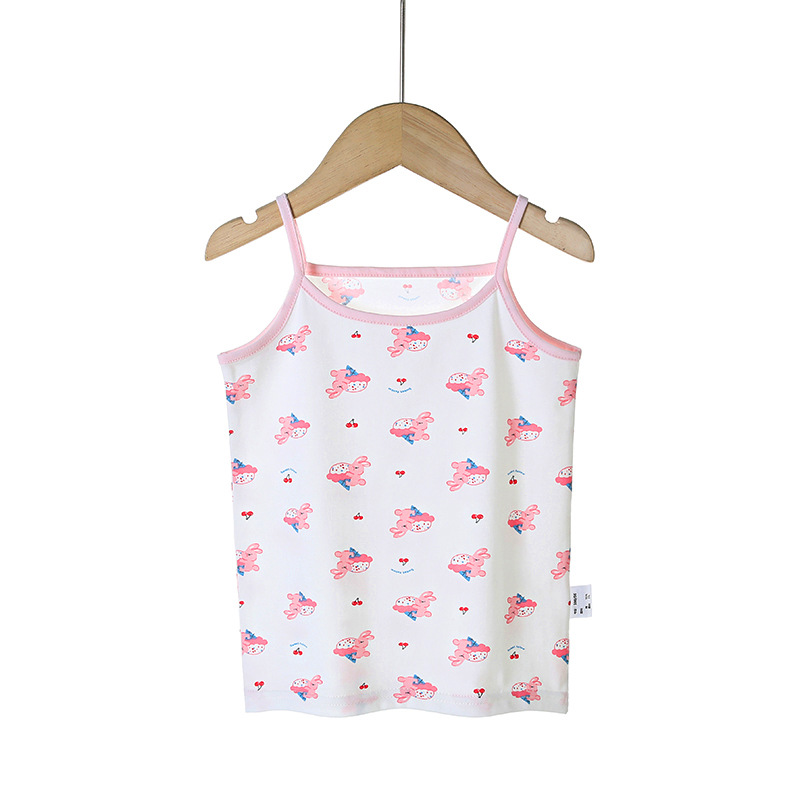 Picture of Y Autumn/Winter New Pure Cotton Girls' Camisole Cartoon Undershirt for Baby Girls, Mid-To-Large Children's Belly-Protecting Underwear Homewear