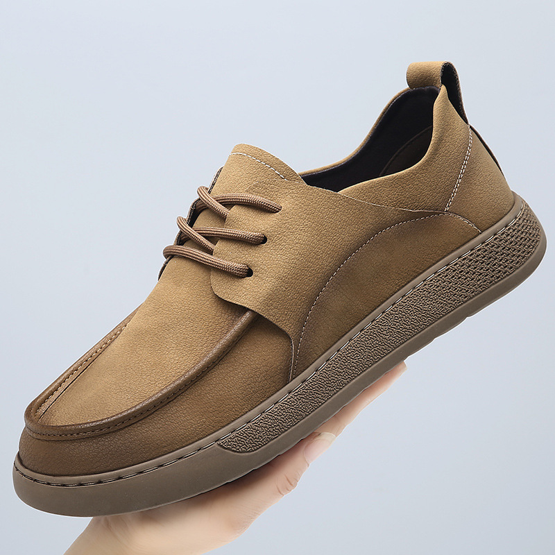 Men's Genuine Leather Trendy Shoes, 2025 Spring/Autumn New Men's Casual Shoes, British Style Men's Soft Sole Vintage Leather Shoes