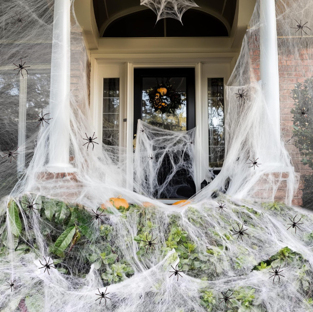 Halloween Party Decoration Spider Cotton Ghost Festival Simulated Spider Web Cross-Border E-Commerce Manufacturer Direct Sales Large Stock Available